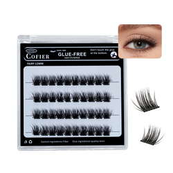 Cofier 免膠睫毛簇 40 片 按壓式自黏睫毛 長度統一 10/12/14mm 輕鬆打造自然妝容 適合新手