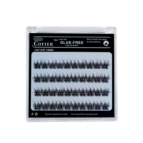 Cofier 免膠睫毛簇 40 片 按壓式自黏睫毛 長度統一 10/12/14mm 輕鬆打造自然妝容 適合新手